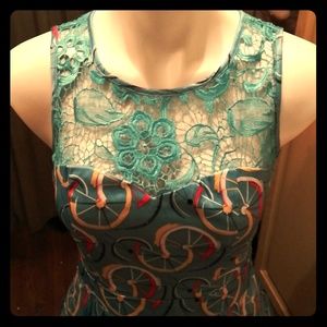 Rockabilly Bicycle Wheel Print Swing Dress